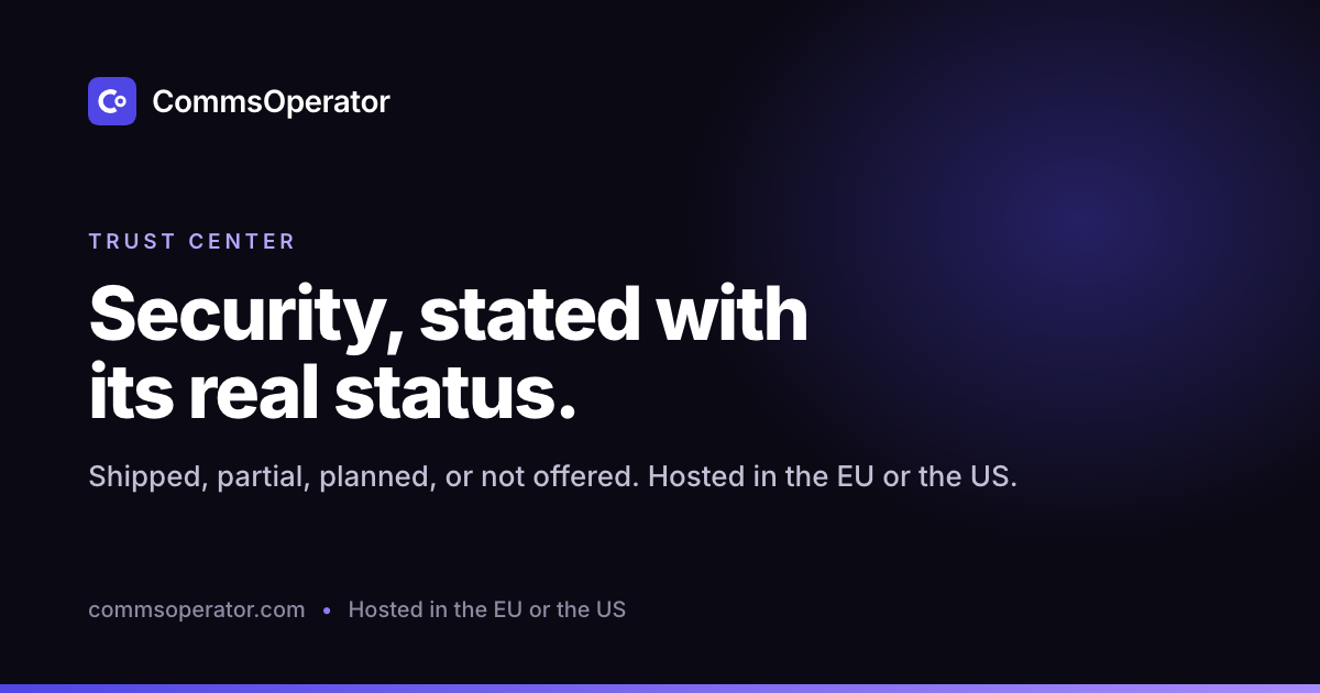 Trust center: security with its real status